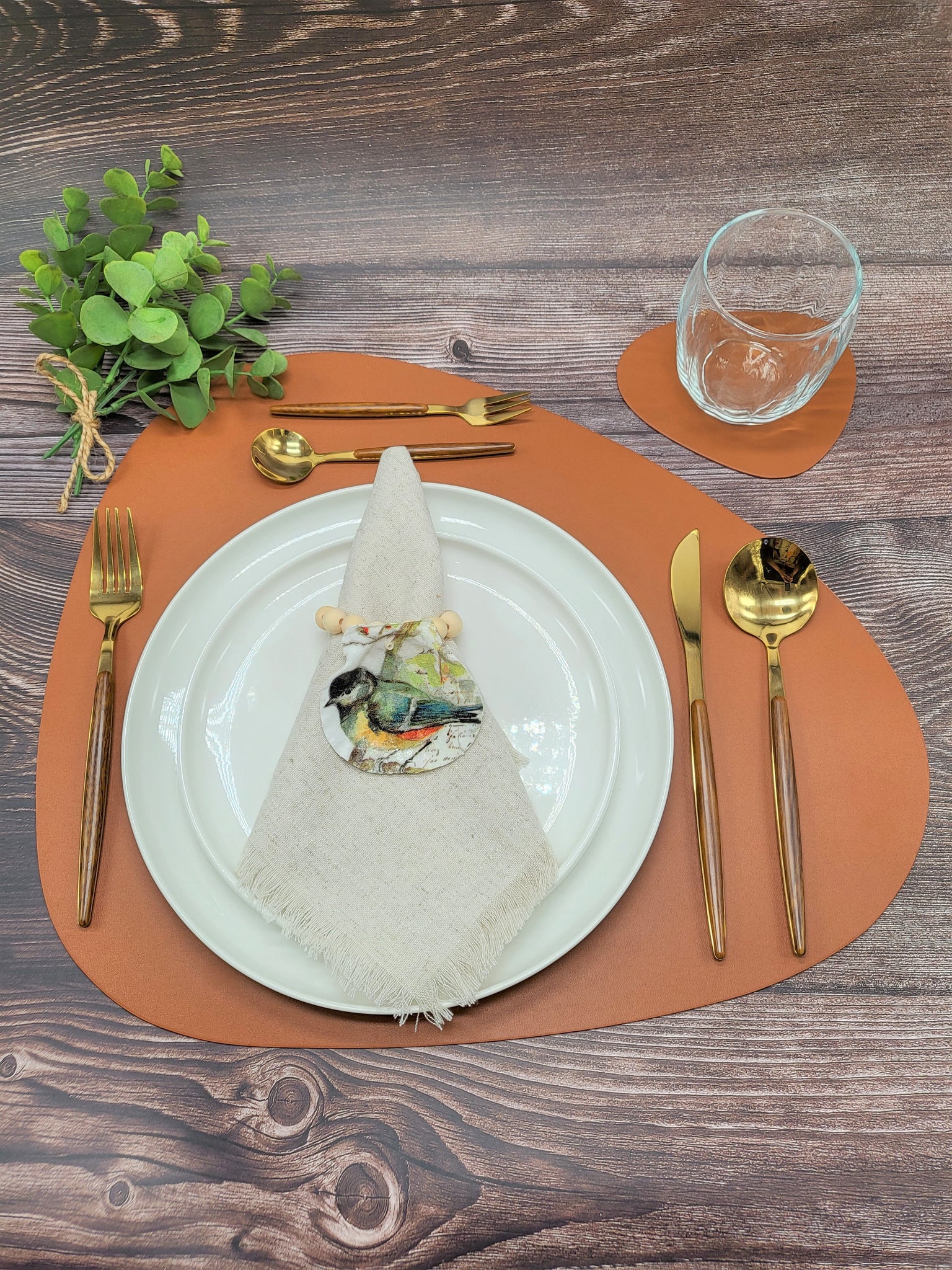 Oval Shape Leather Placemat