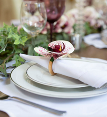 White And Purple Orchid Napkin Ring
